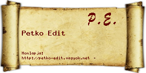 Petko Edit névjegykártya